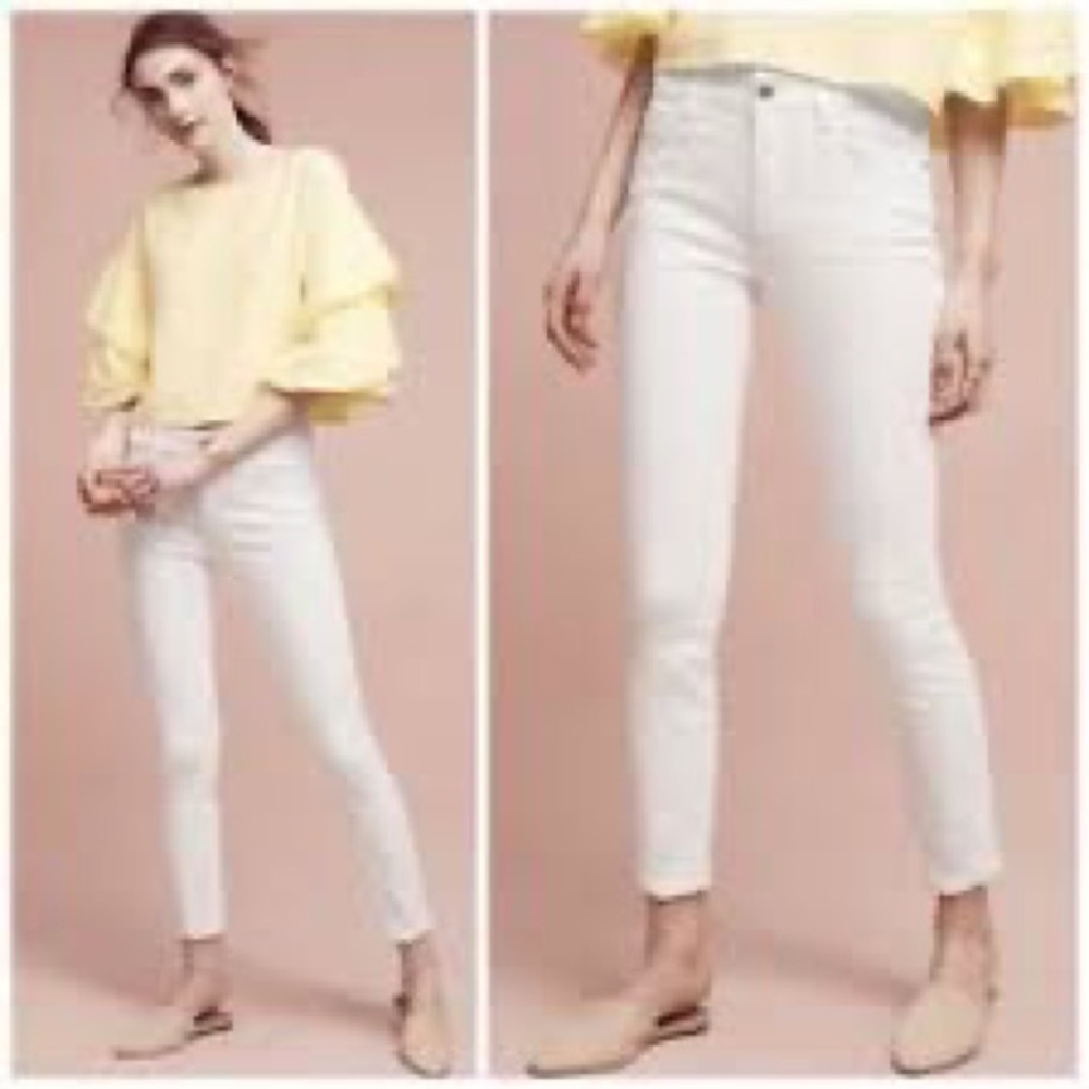 Size 31 Pilcro and the Letterpress WHITE HIGH RISE CIGARETTE STRAIGHT JEAN!!!!